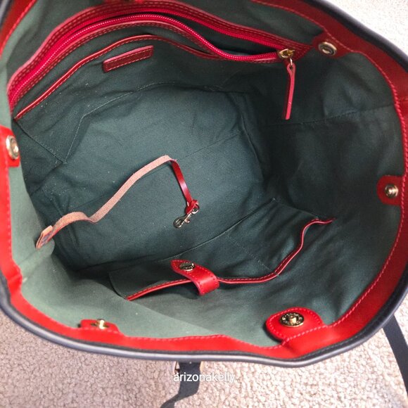 UNUSED Dooney & Bourke Plaid Leather Tote Bag Shopper With Dustbag - Picture 12 of 16